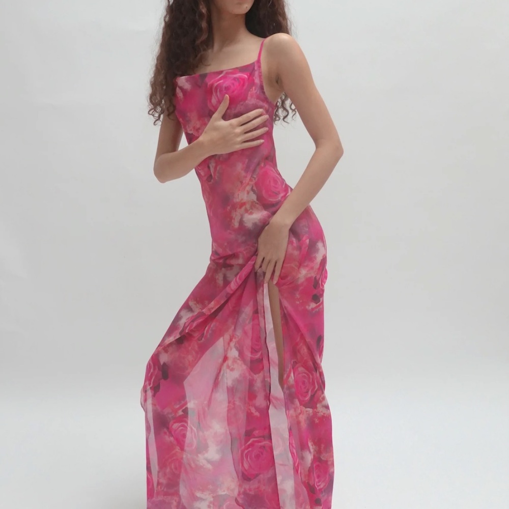 Kim shui pink rose dress